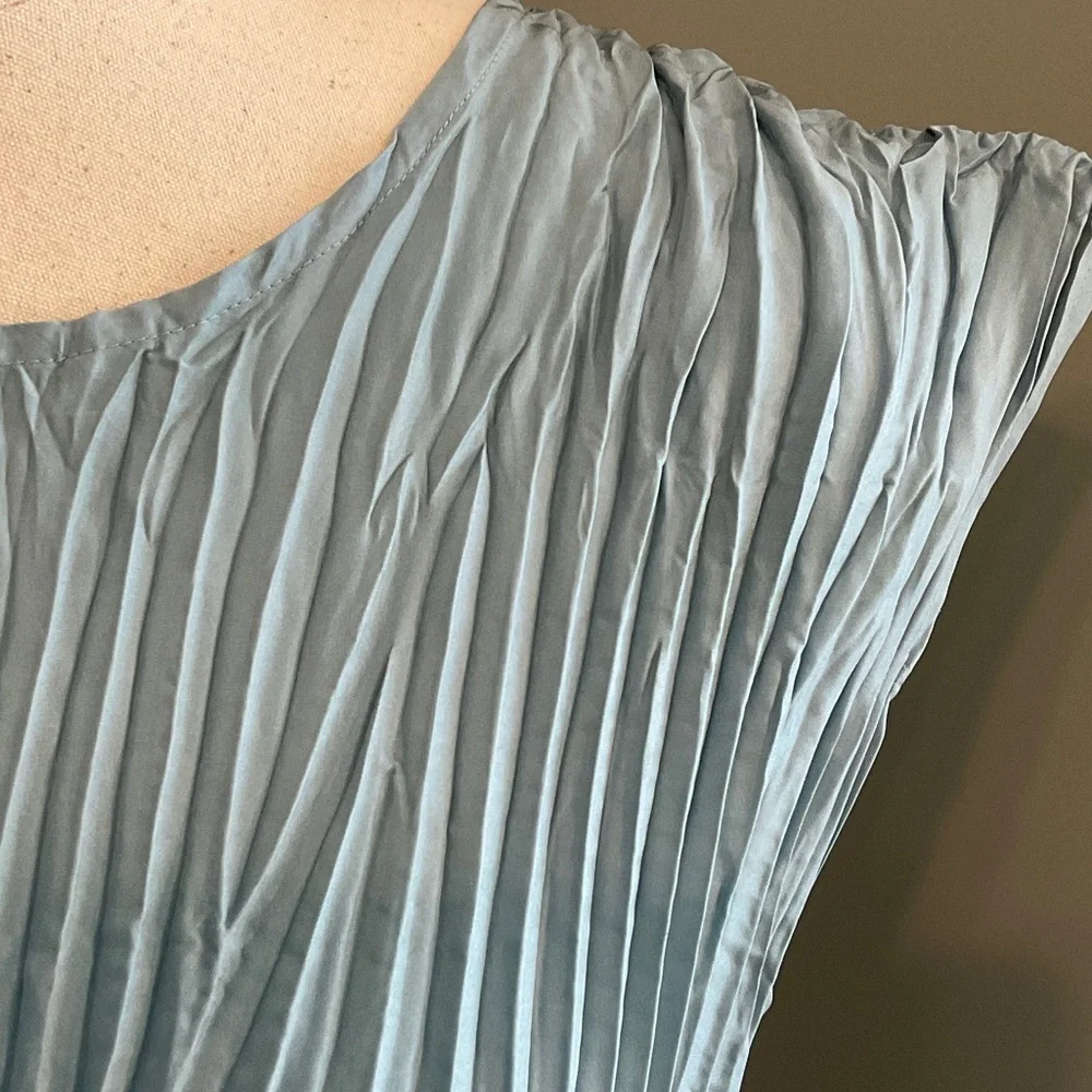 Eileen Fisher Dusty Blue Midi Dress - Picture 4 of 8